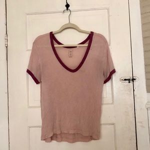 Short sleeve dual tone pink tee